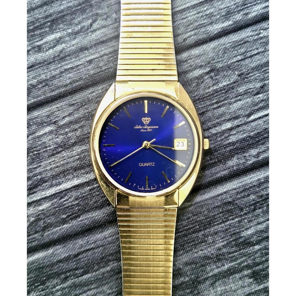 Vintage‎ Rare Electric Blue Dial Jules Jurgensen Mens Watch